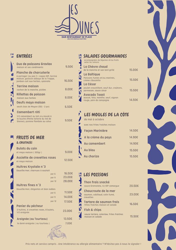 Les Dunes - Menu Image 1